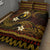 FSM Yap State Quilt Bed Set Tribal Pattern Gold Version