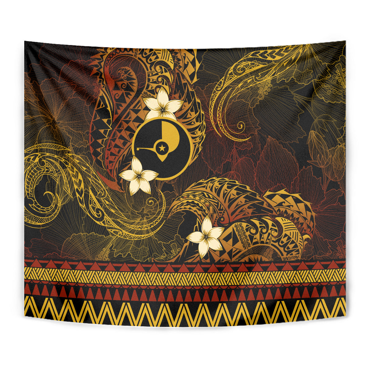 FSM Yap State Tapestry Tribal Pattern Gold Version