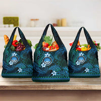 FSM Culture Day Grocery Bag Tribal Pattern Ocean Version LT01 3-pack One Size Blue - Polynesian Pride
