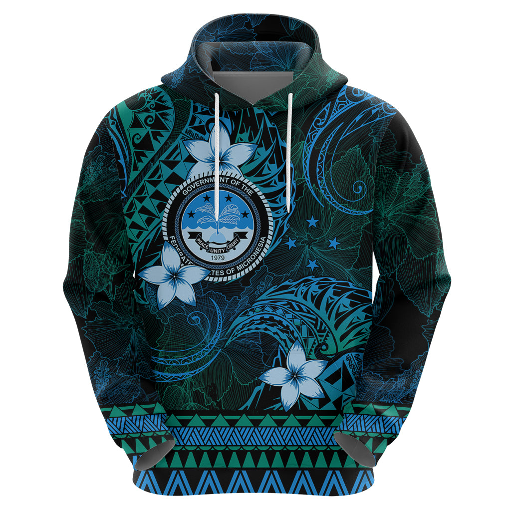 FSM Culture Day Zip Hoodie Tribal Pattern Ocean Version LT01 - Polynesian Pride