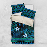 FSM Chuuk State Bedding Set Tribal Pattern Ocean Version LT01 US Twin 172cm x 218cm Blue - Polynesian Pride