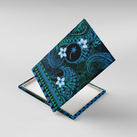 FSM Chuuk State Canvas Wall Art Tribal Pattern Ocean Version LT01 With Frame Blue - Polynesian Pride