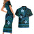 FSM Chuuk State Couples Matching Short Sleeve Bodycon Dress and Hawaiian Shirt Tribal Pattern Ocean Version LT01 - Polynesian Pride