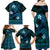 FSM Chuuk State Family Matching Off Shoulder Maxi Dress and Hawaiian Shirt Tribal Pattern Ocean Version LT01 - Polynesian Pride