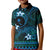 FSM Chuuk State Kid Polo Shirt Tribal Pattern Ocean Version LT01 Kid Blue - Polynesian Pride
