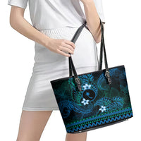 FSM Chuuk State Leather Tote Bag Tribal Pattern Ocean Version LT01 - Polynesian Pride