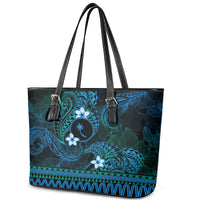 FSM Chuuk State Leather Tote Bag Tribal Pattern Ocean Version LT01 - Polynesian Pride