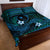 FSM Chuuk State Quilt Bed Set Tribal Pattern Ocean Version