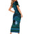 FSM Chuuk State Short Sleeve Bodycon Dress Tribal Pattern Ocean Version LT01 - Polynesian Pride