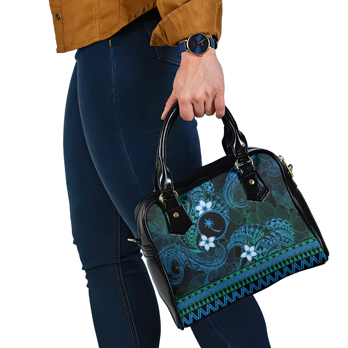FSM Chuuk State Shoulder Handbag Tribal Pattern Ocean Version