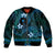 FSM Chuuk State Sleeve Zip Bomber Jacket Tribal Pattern Ocean Version LT01 Unisex Blue - Polynesian Pride