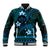 FSM Kosrae State Baseball Jacket Tribal Pattern Ocean Version LT01 Unisex Blue - Polynesian Pride