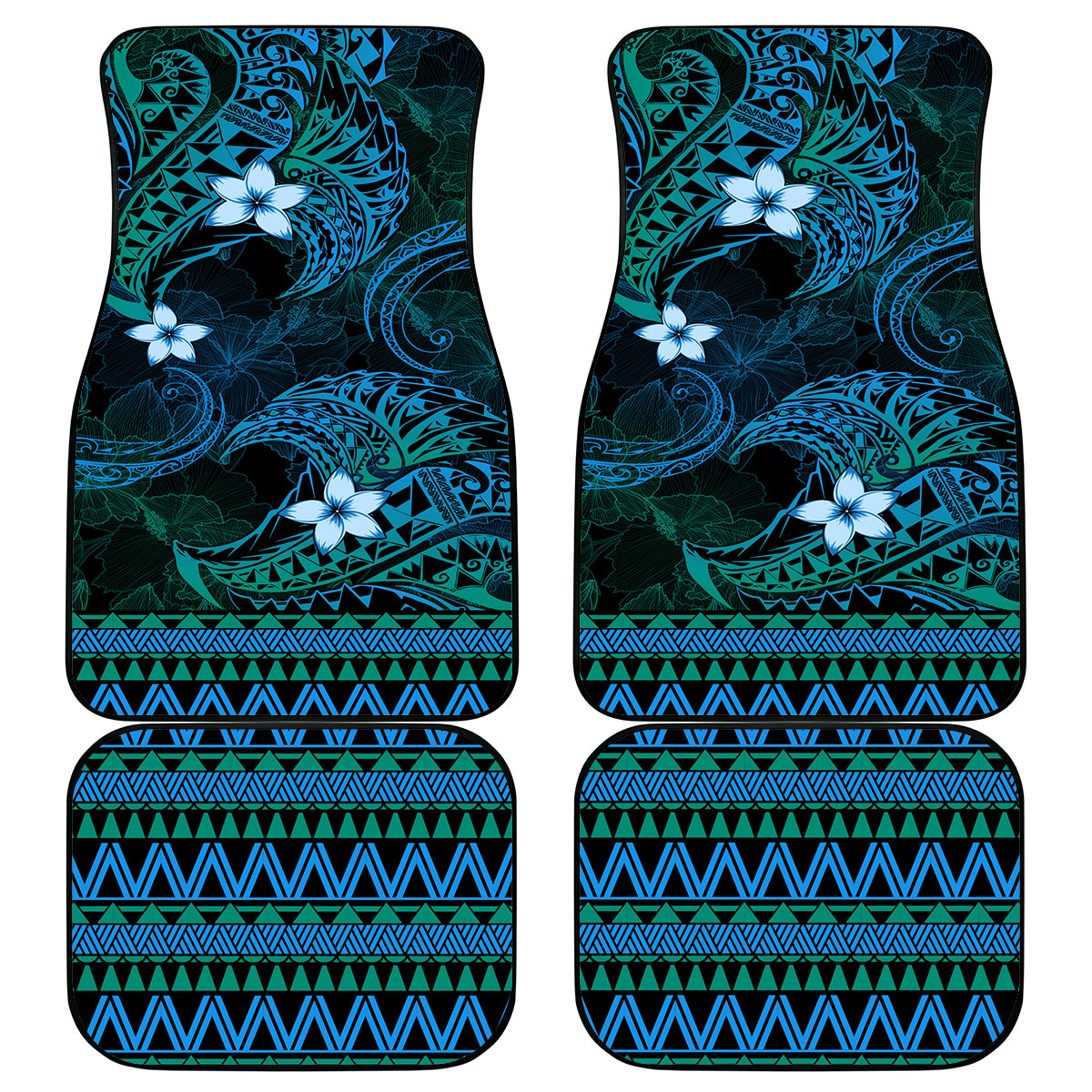 FSM Kosrae State Car Mats Tribal Pattern Ocean Version LT01 - Polynesian Pride