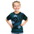 FSM Kosrae State Kid T Shirt Tribal Pattern Ocean Version LT01 Blue - Polynesian Pride