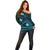 FSM Kosrae State Off Shoulder Sweater Tribal Pattern Ocean Version LT01 - Polynesian Pride