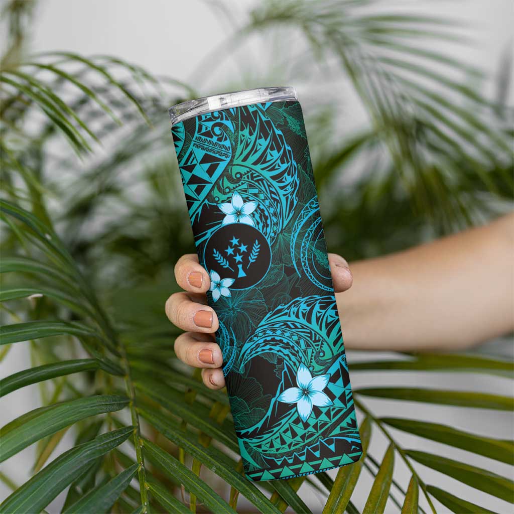 FSM Kosrae State Skinny Tumbler Tribal Pattern Ocean Version