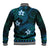 FSM Pohnpei State Baseball Jacket Tribal Pattern Ocean Version LT01 - Polynesian Pride