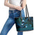 FSM Pohnpei State Leather Tote Bag Tribal Pattern Ocean Version