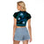 FSM Pohnpei State Raglan Cropped T Shirt Tribal Pattern Ocean Version LT01 - Polynesian Pride