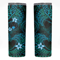 FSM Pohnpei State Skinny Tumbler Tribal Pattern Ocean Version LT01 Blue - Polynesian Pride