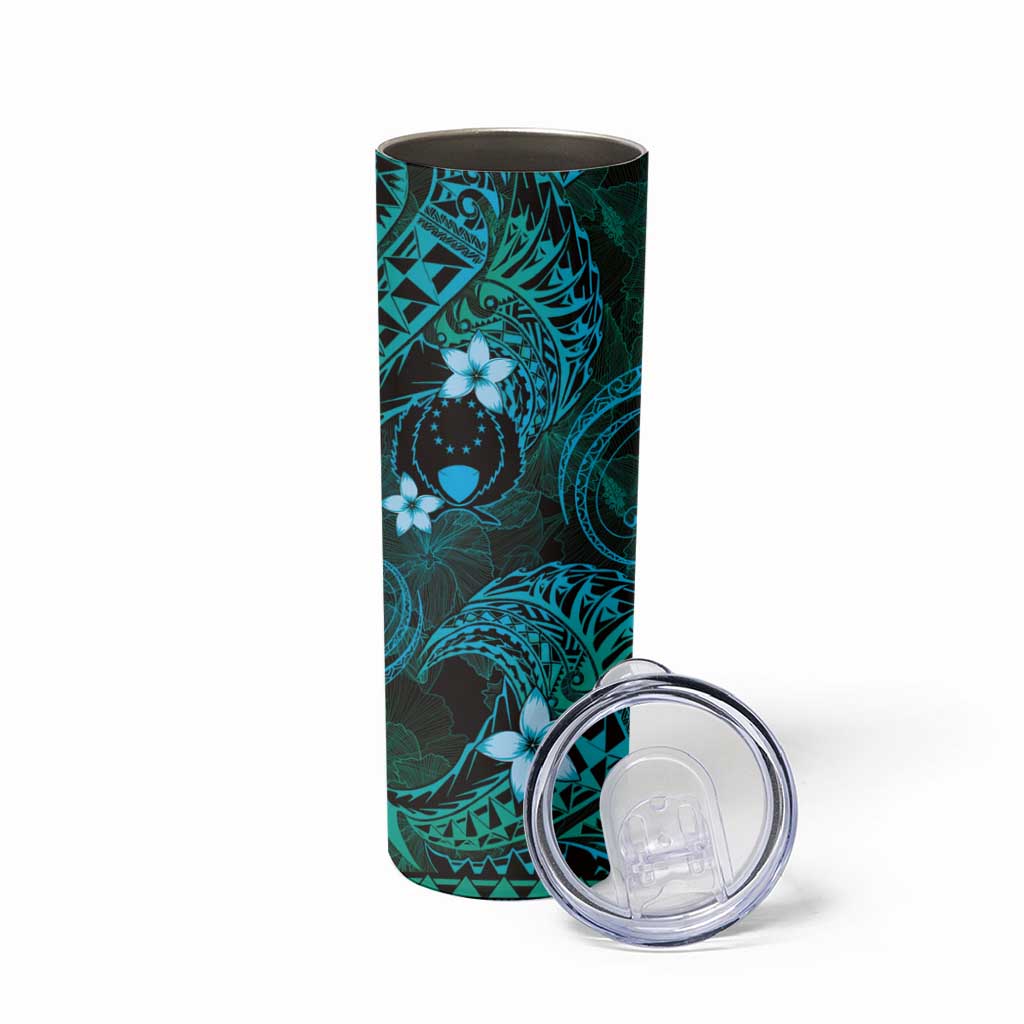 FSM Pohnpei State Skinny Tumbler Tribal Pattern Ocean Version LT01 - Polynesian Pride