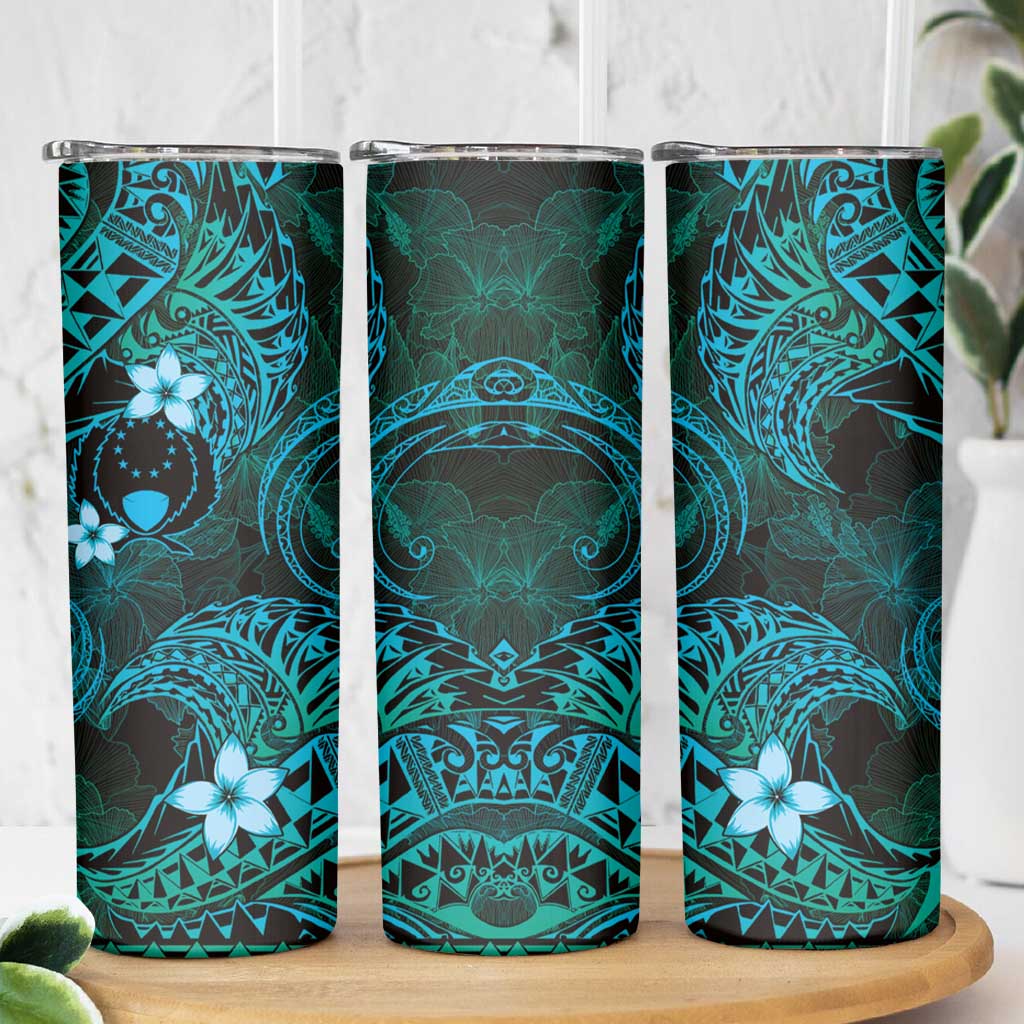 FSM Pohnpei State Skinny Tumbler Tribal Pattern Ocean Version LT01 - Polynesian Pride