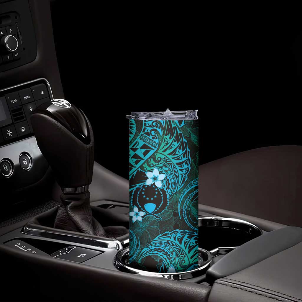 FSM Pohnpei State Skinny Tumbler Tribal Pattern Ocean Version LT01 - Polynesian Pride