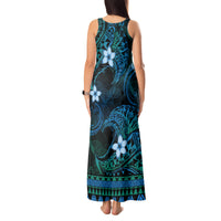 FSM Pohnpei State Tank Maxi Dress Tribal Pattern Ocean Version LT01 - Polynesian Pride