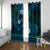 FSM Pohnpei State Window Curtain Tribal Pattern Ocean Version