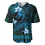 FSM Yap State Baseball Jersey Tribal Pattern Ocean Version LT01 Blue - Polynesian Pride