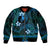 FSM Yap State Bomber Jacket Tribal Pattern Ocean Version LT01 Unisex Blue - Polynesian Pride