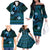 FSM Yap State Family Matching Off Shoulder Long Sleeve Dress and Hawaiian Shirt Tribal Pattern Ocean Version LT01 - Polynesian Pride