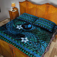 FSM Yap State Quilt Bed Set Tribal Pattern Ocean Version