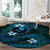 FSM Yap State Round Carpet Tribal Pattern Ocean Version