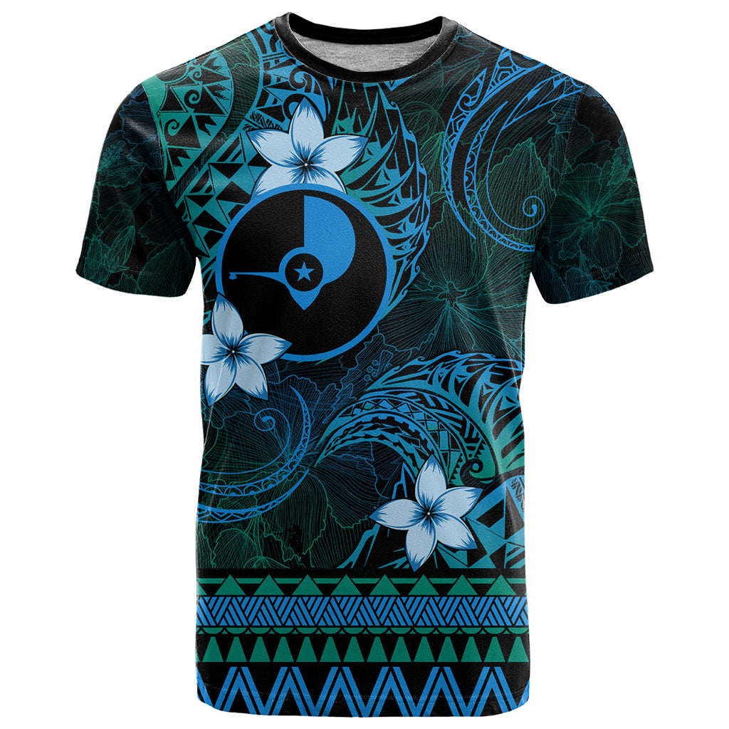 FSM Yap State T Shirt Tribal Pattern Ocean Version LT01 Blue - Polynesian Pride