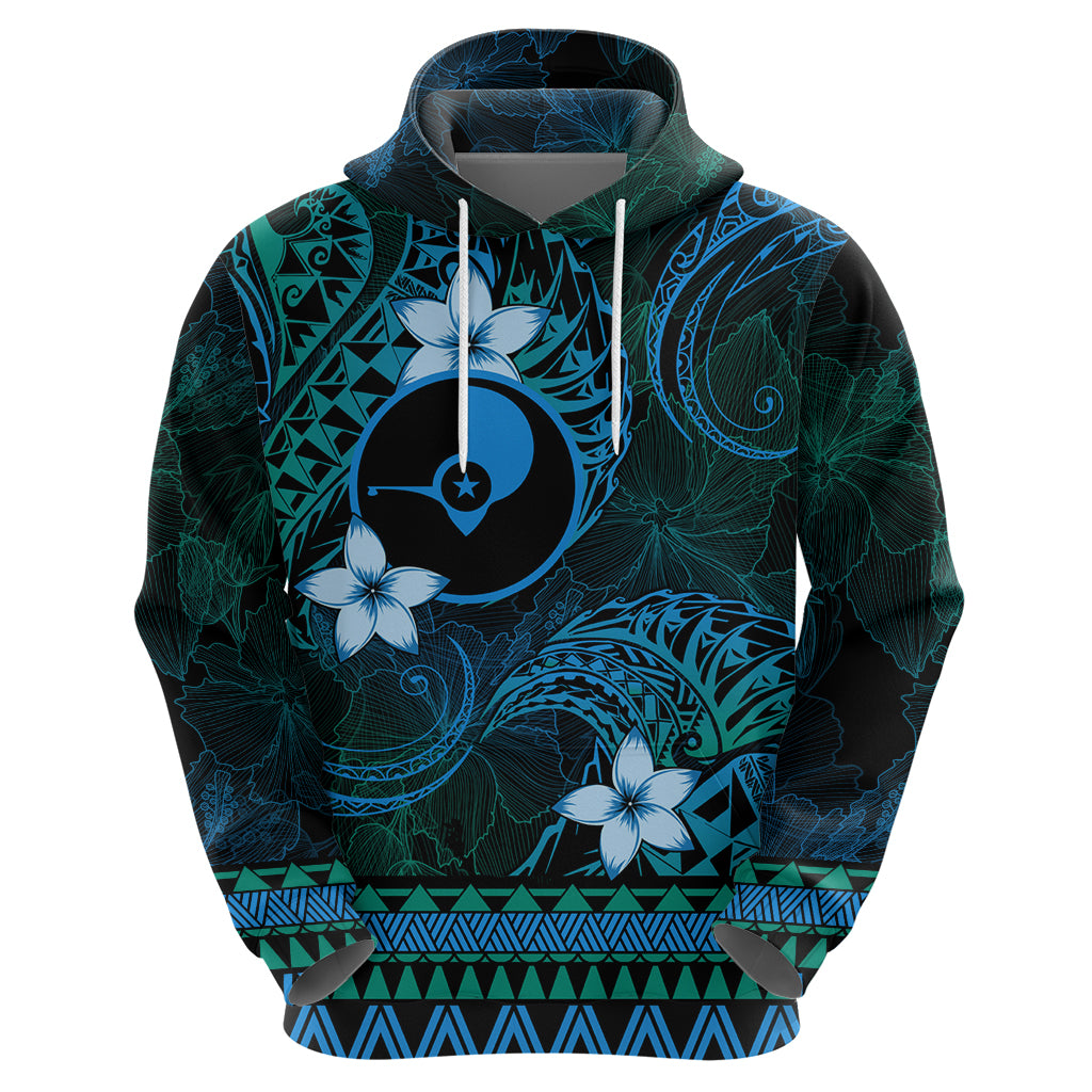 FSM Yap State Zip Hoodie Tribal Pattern Ocean Version LT01 - Polynesian Pride
