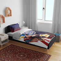 Northern Mariana Islands 4th of July Bedding Set Plumeria USA Eagle