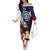Personalized Northern Mariana Islands 4th of July Family Matching Off The Shoulder Long Sleeve Dress and Hawaiian Shirt Plumeria USA Eagle