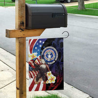 Northern Mariana Islands 4th of July Garden Flag Plumeria USA Eagle