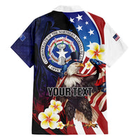 Personalized Northern Mariana Islands 4th of July Hawaiian Shirt Plumeria USA Eagle