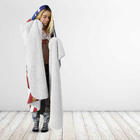 Northern Mariana Islands 4th of July Hooded Blanket Plumeria USA Eagle