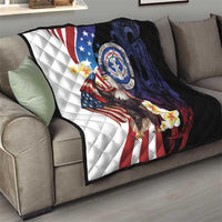 Northern Mariana Islands 4th of July Quilt Plumeria USA Eagle