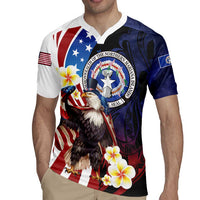 Personalized Northern Mariana Islands 4th of July Rugby Jersey Plumeria USA Eagle