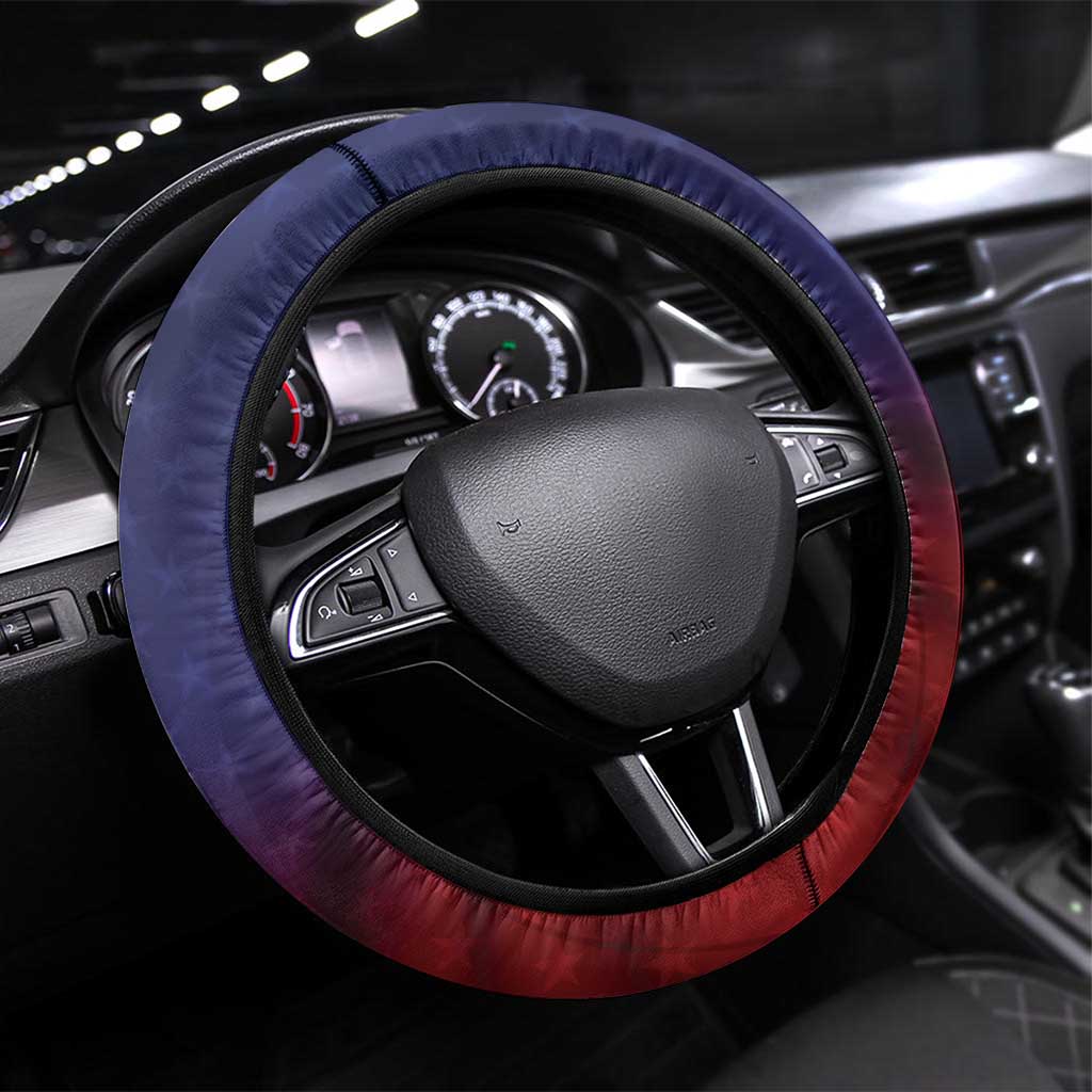 Northern Mariana Islands 4th of July Steering Wheel Cover Plumeria USA Eagle LT01 Universal Fit Multicolor - Polynesian Pride