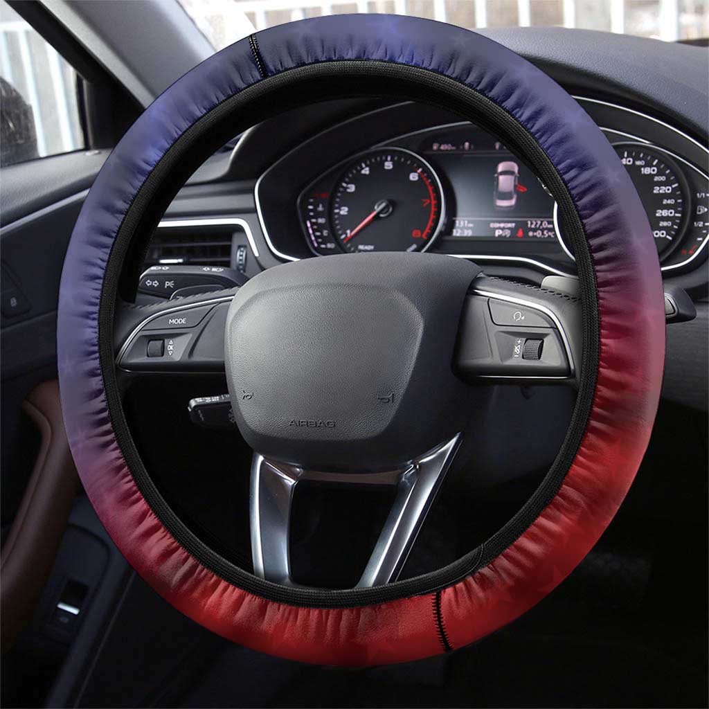 Northern Mariana Islands 4th of July Steering Wheel Cover Plumeria USA Eagle