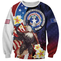 Personalized Northern Mariana Islands 4th of July Sweatshirt Plumeria USA Eagle LT01 Unisex Multicolor - Polynesian Pride