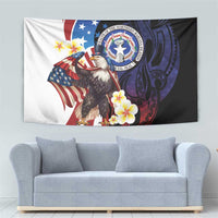 Northern Mariana Islands 4th of July Tapestry Plumeria USA Eagle