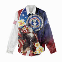 Personalized Northern Mariana Islands 4th of July Women Casual Shirt Plumeria USA Eagle