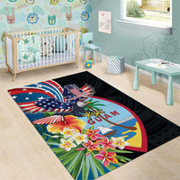Guam Fourth of July Area Rug Tropical Flowers