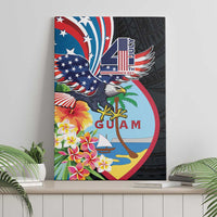 Guam Fourth of July Canvas Wall Art Tropical Flowers